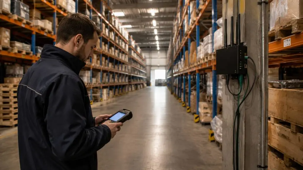 4G of 5G voor zakelijk gebruik testen op bereik en prestaties in een bedrijfsruimte